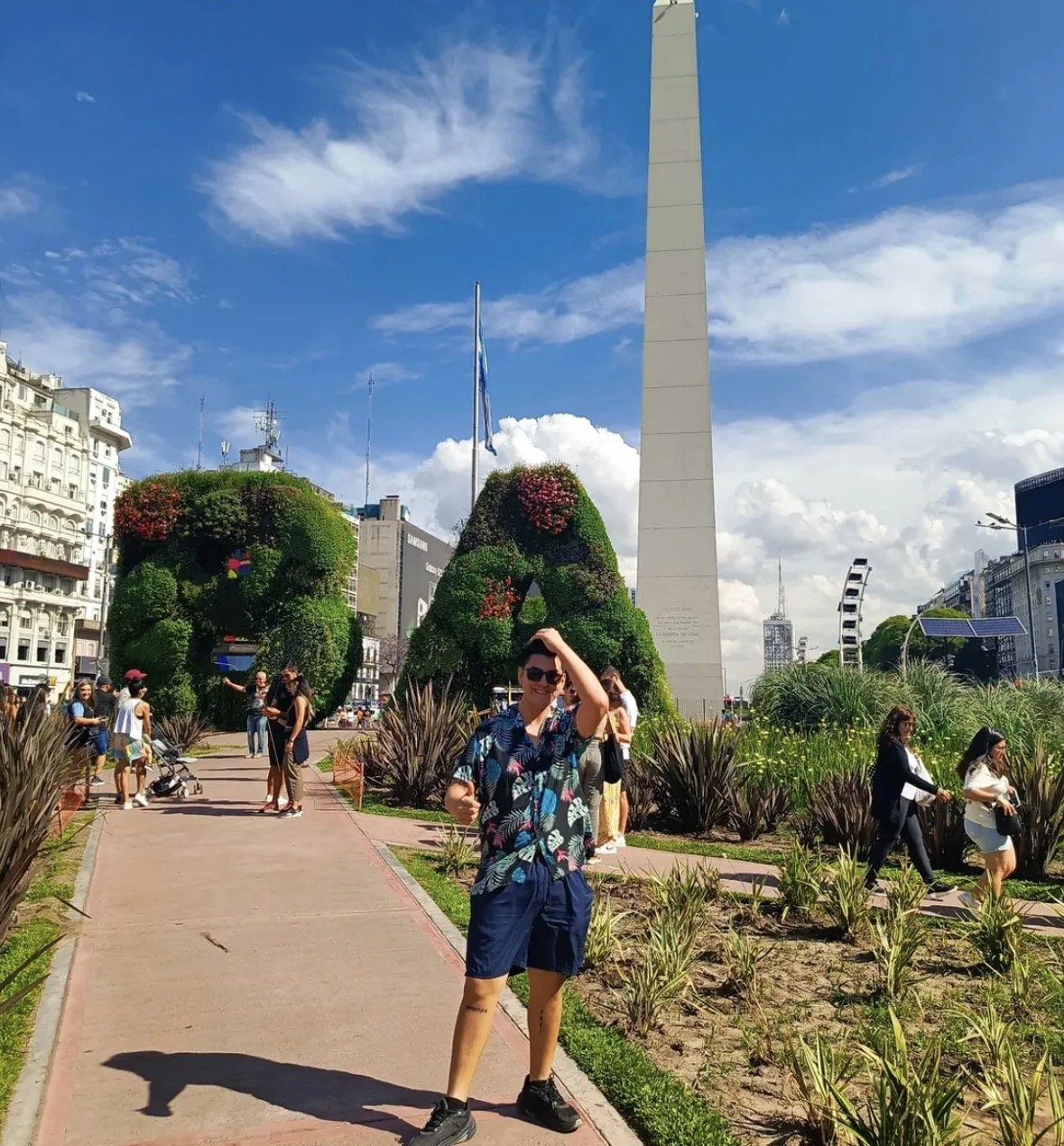 Diego Montes en el Obelisco de Buenos Aires